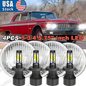 4PCS 5.75" 5-3/4 inch Round LED Headlights Lamps For Ford 500 1962-1974 Galaxie - Picture 1 of 24