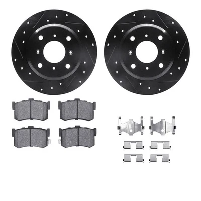 For Acura Legend 86-88 Drilled & Slotted Rear Brake Kit w Optimum Pads - Image 1 of 3