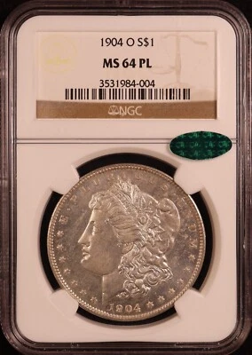 1904-O Morgan Silver Dollar - NGC MS64 PL CAC! Gorgeous Proof-Like Coin! PQ+ - Image 1 of 4