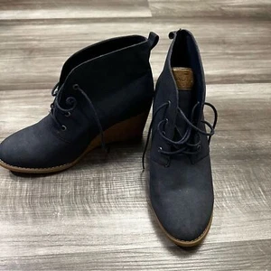 Nautica Boots Women's Blue Ankle Suede Wedge Casual Fashion Booties size 11 - Picture 1 of 11