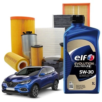 MISTI Kit Tagliando Renault Kadjar 1.6 Dci 130cv 4 Filtri E 6 Lt Elf Evolution 5w30 Fe