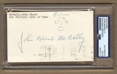 Johnny "Blood" McNally Autographed GPC 3x5 Index Card Green Bay Packers PSA DNA - Image 1 of 2