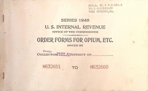 US Internal Revenue Opium Order Forms Vintage 1953 - Picture 1 of 6