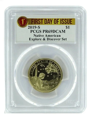 2019 S Sacagawea $1 PCGS PF69 Deep Cameo First Day of Issue Explore and Discover Cover