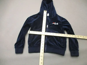 FILA Size 5 Kids Navy Blue Full Zip Elastic Cuff Hooded Athletic Jacket 1Bl14 - Picture 1 of 6