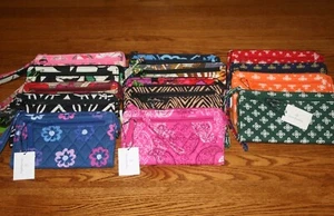 Vera Bradley FRONT ZIP WRISTLET wallet credit card holder case clutch travel NEW - Picture 1 of 60