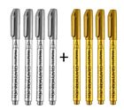4-8 pièces stylos marqueurs de peinture permanents étanches à faire soi-même or/argent 1,5 mm artisanat