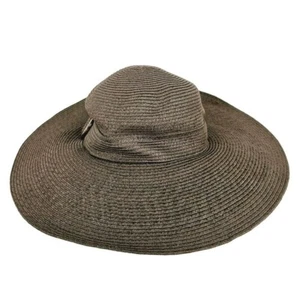 Merona Sun Hat Floppy Brown Side Buckle One Side Paper Blend Outdoor Beach New - Picture 1 of 12