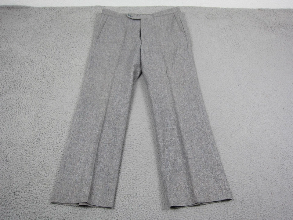 Calça de tweed Jaymar masculina vintage verdadeira 32x28 cinza mancha anos 60 anos 70 malha Houndstooth - Imagem 1 de 4