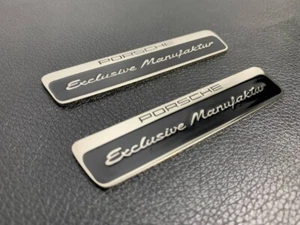 Conjunto de emblema insignia de guardabarros de metal exclusivo de Porsche Manufaktur logotipo de alas de coche nuevo - Imagen 1 de 6