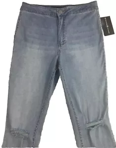 ASHLEY MASON Women's Light Blue Jeans Size 29 Ripped High Rise NWT New CUTE - Picture 1 of 7