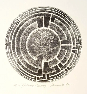 Holzstich Original RÜSTUNGSIRRWEG von Robert Schanzenbacher - Bild 1 von 3