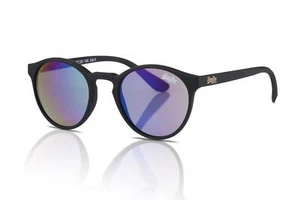 Superdry Sunglasses Saratoga 104 Rubberised Black/Oil Slick Mirror - Picture 1 of 5