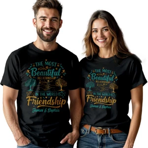 T-Shirt Personalizzata Uomo Donna Bella Relazione Best Friends Day #BFD - Foto 1 di 29