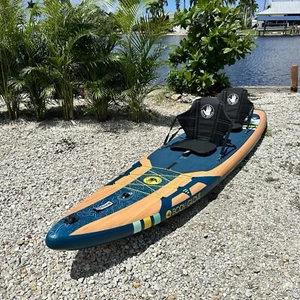 13.6' BODY GLOVE X2, 1-2 Person Kayak, SUP Stand Up Paddle Board w/Electric Pump - Picture 1 of 20
