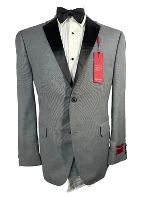 NEW ALFANI RED Mens Gray EVENING SLIM FIT SMOKING Sport Coat Blazer Jacket 42S - Image 1 of 4