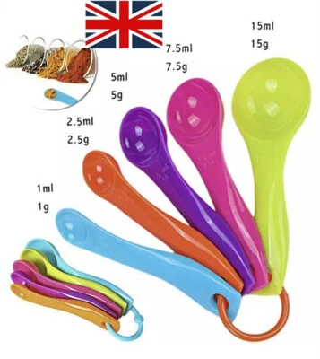 Set Of 5 Measuring Spoons Kitchen Utensil Cooking Baking Tool Plastic easpoon, - Image 1 of 4