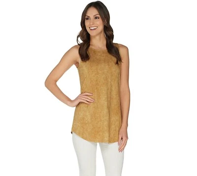 Camiseta sin mangas tejida estampada Lori Goldstein con cola de camisa - Topacio (XS) a302441 -- Foto 1 de 4
