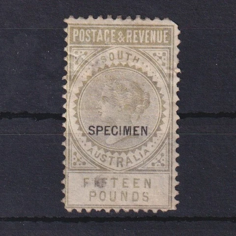 SOUTH AUSTRALIA 1886, SG# 207, Specimen, Fifteen pounds, MH Cover