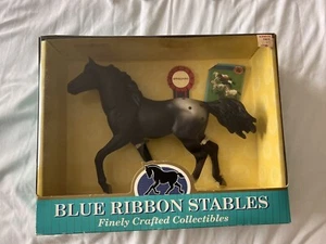 Vintage Blue Box Horse Blue Ribbon Stables Appaloosa # 37034 Black w/ White Rear - Picture 1 of 3