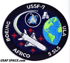 USSF-7- X-37B VEHÍCULO DE PRUEBA ORBITAL OTV 7 ATLAS-V BOEING ULA USAF DOD PARCHE ESPACIAL - Imagen 1 de 2