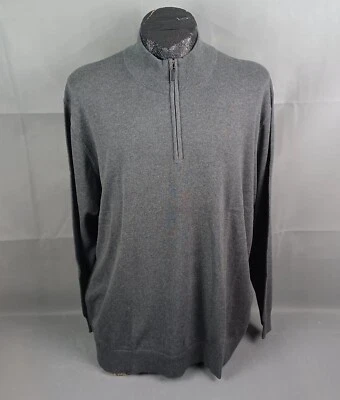 Jos A Bank Mens Signature Sweater Big & Tall 3XLB Gray Pima Cotton Pullover - Image 1 of 4