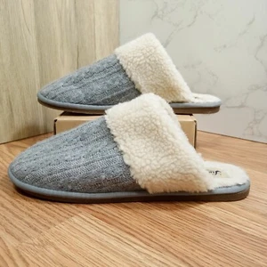 Lucky Brand Womens Slippers Sz 8B EU 38 Gray Sherpa Lined Slip On LP-Soana - Bild 1 von 10