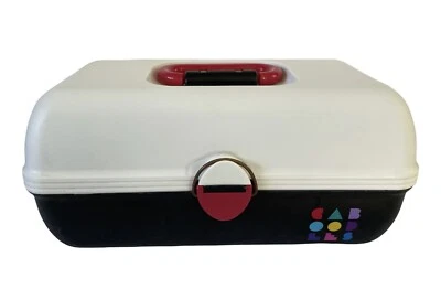 Vtg Caboodles Make Up Carrying Case 2620 Mirror Removable Tray Black White USA - Image 1 of 4