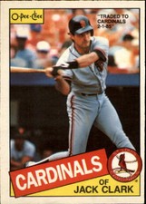 1985 O-Pee-Chee St. Louis Cardinals Baseball Card #208 Jack Clark