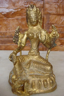 РЕДКАЯ БРОНЗОВАЯ ФИГУРКА БОГИНИ ТАРЫ БУДДИЗМ СКУЛЬПТУРА СТАРИННЫЙ БУДДА - Изображение 1 из 4