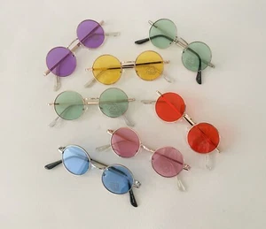John Lennon Style Round Circle Sunglasses Color Lenses Metal Frames Men Women. - Picture 1 of 13