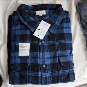 SONOMA HERREN BIG & TALL WEICHES FLANELLHEMD BLAU SCHWARZ BUNT KARIERT 1XL 1XB neu mit Etikett - Bild 1 von 1
