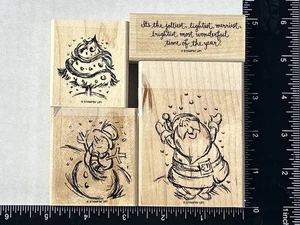 Stampin' Up! Timbri in gomma montati su legno Jolliest Time Of The Year scrapbooking - Foto 1 di 5