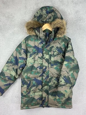 SwissTech 夹克 Youth XL 14-16 迷彩连帽人造毛皮绝缘冬季派克大衣 — 第 1/4 张图片