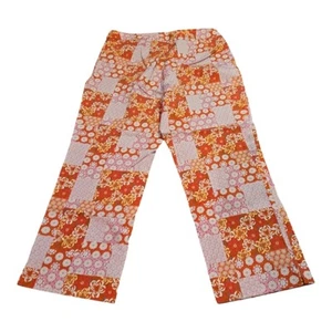 Harrod's Pink and Orange Straight Leg Floral Patchwork Pants Women's Size 12 - Picture 1 of 8