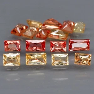 Baguette 3.5x2.5 to 4.5x2.5mm.Natural Fancy Color Sapphire Songea 16Pcs/3.34Ct. - Imagen 1 de 6