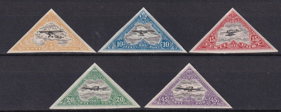 Эстония 1924 Yvert A 7/11 imperf. Самолеты как новые без наклеек и следов хорошее состояние (G) - Изображение 1 из 1