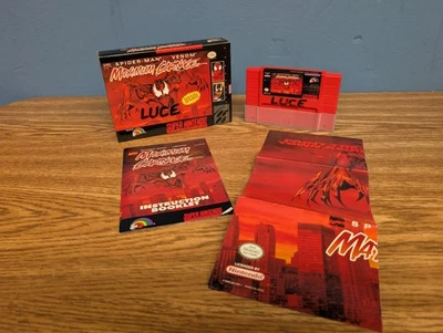 Maximum Carnage W/ Box Instructions Poster | Red Cart | SNES Super Nintendo 1994 - Image 1 of 4