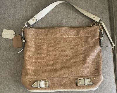 Vintage Tiffany & Fred Leather Brown Hand Bag Purse Two Toned Large - Image 1 of 4