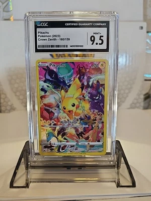 Pikachu 160/159 Full Art Secret Rare Crown Zenith CGC 9.5 📈🔥 Pokémon TCG - Image 1 of 2
