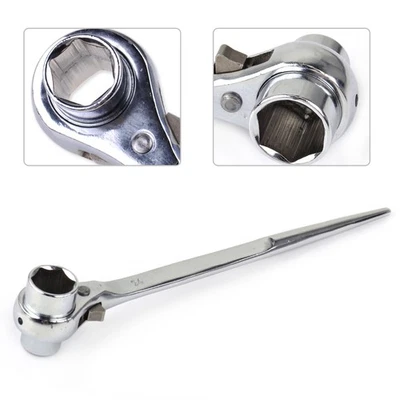 19&24mm Steel Scaffolding Podger Spanner Site Ratchet Socket Wrench Tool ut - Image 1 of 4