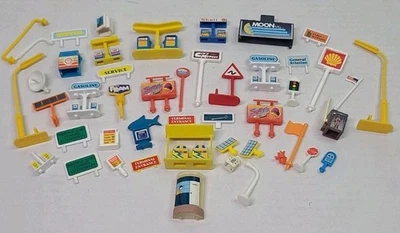 Vintage Micro Machines Playset Replacement Parts Signs, Gas Pumps, Over 30+  - Image 1 of 4
