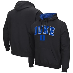 Men's Colosseum Black Duke Blue Devils Arch & Logo 3.0 Pullover Hoodie - Picture 1 of 3