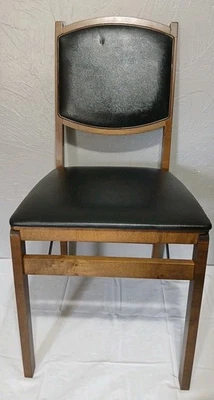 Silla Plegable Madera Maciza STAKMORE Negra Acolchada Retro Años 70 Vintage Original Foto 1 de 4