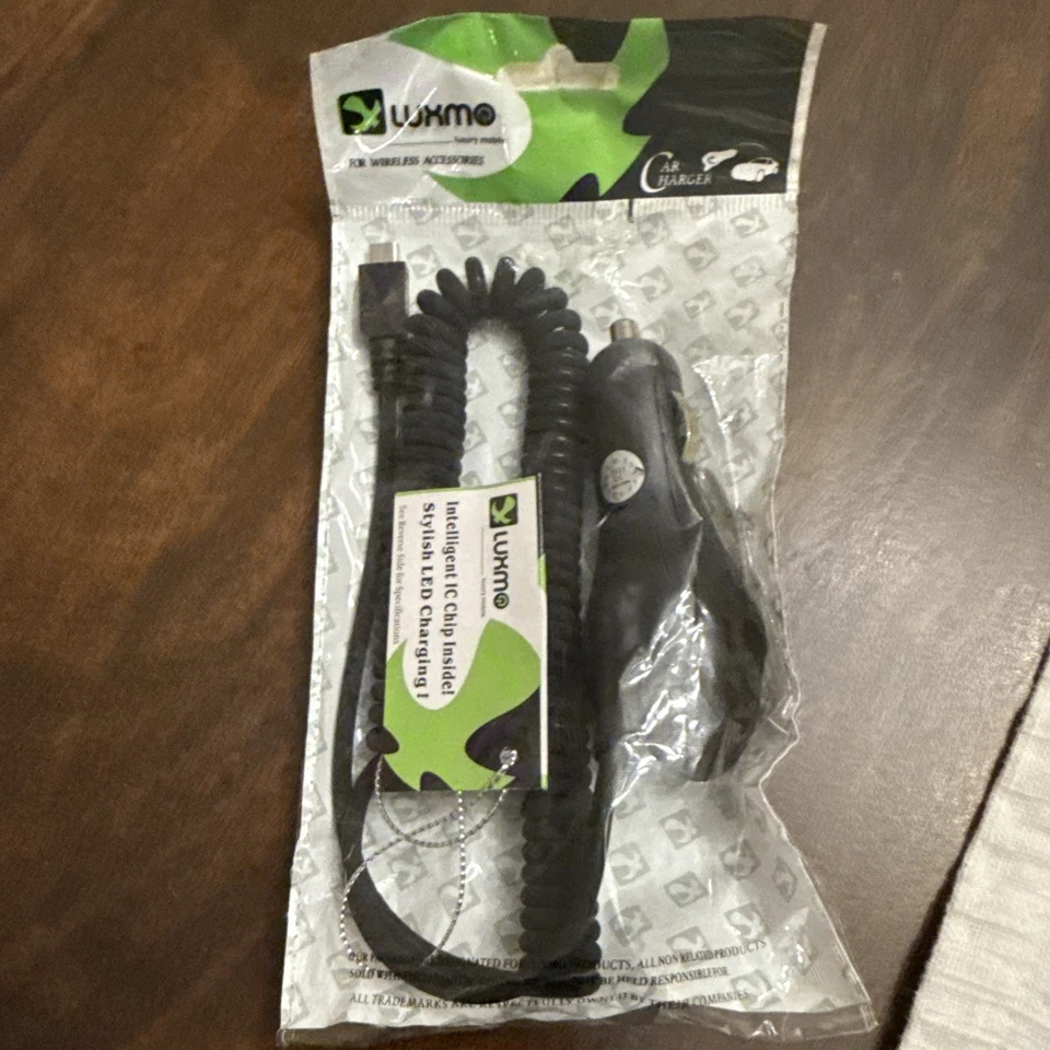 New! Luxmo Micro USB Car Charger with Coiled Cable - Image 1 of 4
