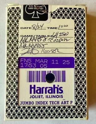HARRAH's JOLIET Game Played Cards - Aristocrat Club Special DRILLED BLUE 8.24.25 - Image 1 of 3