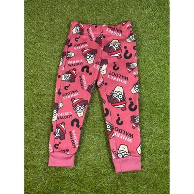 Where's Waldo Niños Pijama Pantalones Joggers Ropa de Dormir Talla 3T Rayas Rojas Foto 1 de 3
