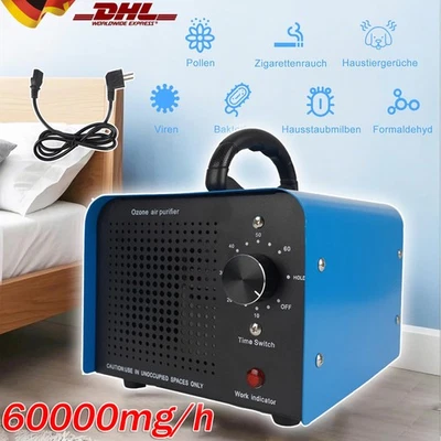 Ozone generator 60000 mg/h ozone device ozonizer industrial air purifier cars de - Image 1 of 4