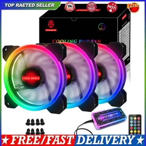 12cm RGB Small 6 Pin PC Case Cooling Fan with Controller (3 Fan) - Bild 1 von 12