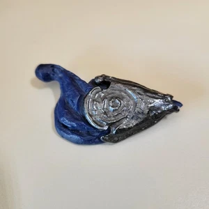 1980er Brutalist Claude Montana Pour Claire Deve silberfarben & Harz Brosche - Bild 1 von 9